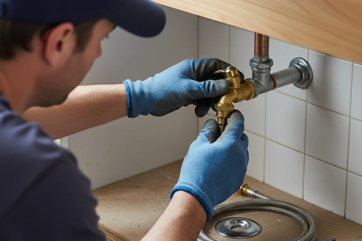 Shutoff valve and fitting work during Burst Pipe Repair in Maple Valley